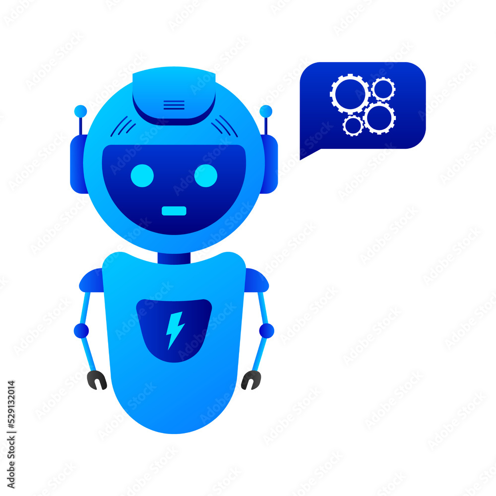 Poster chatbot icon concept, chat bot or chatterbot. robot virtual assistance of website or mobile applicat
