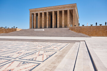Obraz premium Ataturk mausoleum in Ankara. Building landmark in Turkey. Asia
