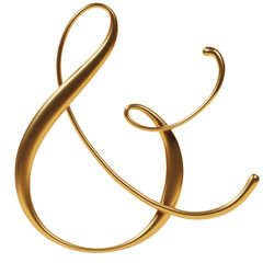 Elegant golden ampersand sign