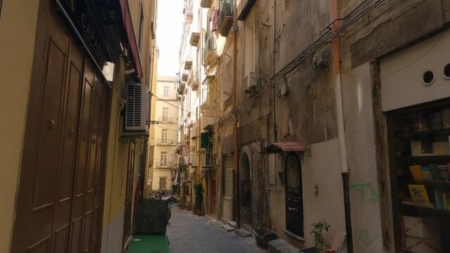 Pan Down Of A Quiet Side Street In Naples, Egypt