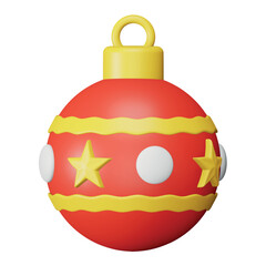 Christmas ball 3d rendering isometric icon.