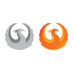 Phoenix, bird illustrations for icons or logos