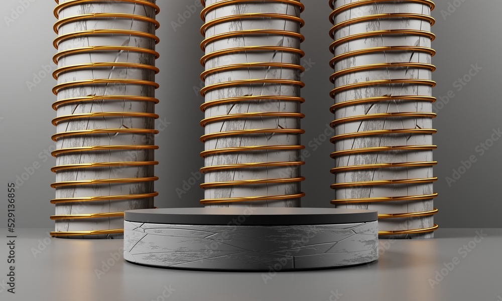 Poster minimalist empty textured podium scene background on 3d rendering