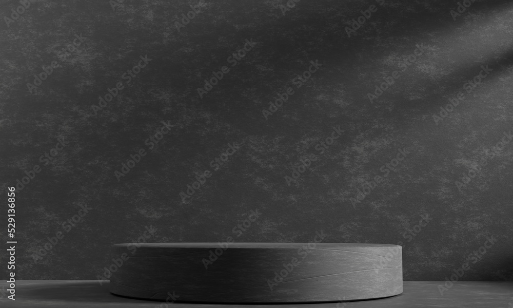 Poster minimalist empty podium scene background with concrete texture on 3d rendering