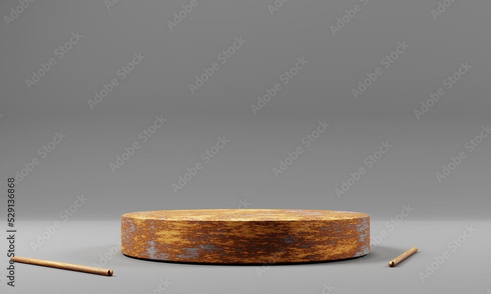 Poster 3d rendering minimalist podium scene isolated on grey background