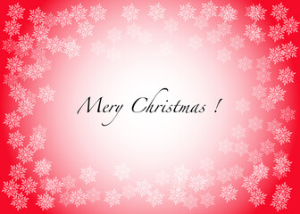 Weihnachten mit Schneeflocken und rotem Hintergrund.