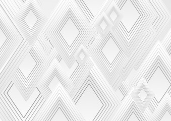 White grey abstract tech geometric background. Vector design