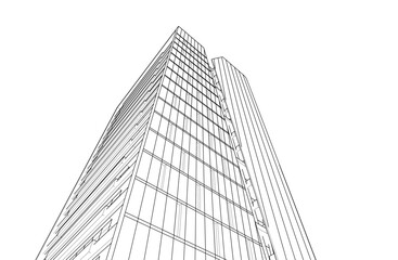 Modern architecture vector 3d illustration