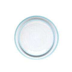 Ceramic plates isolated on white background with clipping path