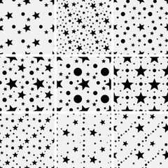 Set of seamless star patterns.