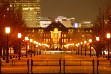 JR東京駅駅舎の夜景