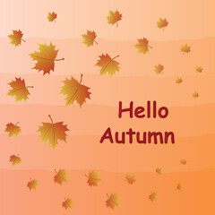 The banner hello autumn. Vector illustration