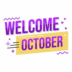 Welcome October banner design idea 
