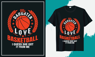 Proud Mom Of the cutest Basketball player on the court t-shirt design vector
