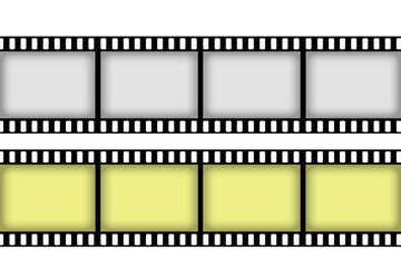 Isolated wide blank and black film strip