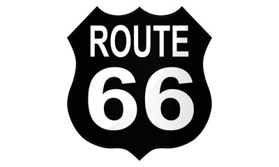 Route US 66 sign icon in black - obrazy, fototapety, plakaty