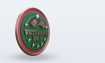 3d Veterans day Mauritania rendering left view