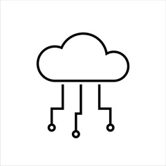 cloud with data icon vector illustration