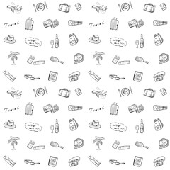 旅行のイラスト　手描き　背景素材