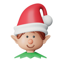 Christmas elf 3d rendering isometric icon.