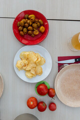 Spanish tapas photographed from above