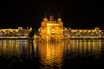 Various views of the Golden Temple at night, Amritsar