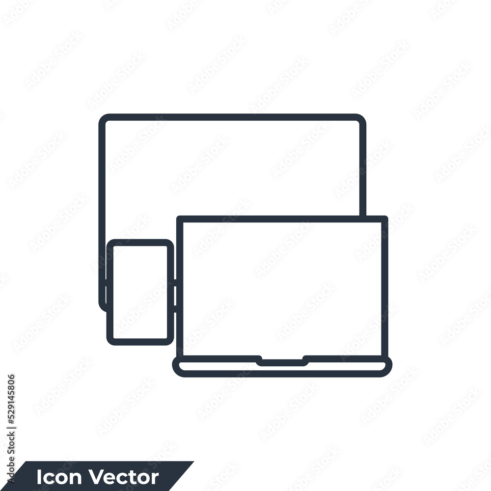 Aufkleber responsive icon logo vector illustration. devices and electronics symbol template for graphic and we