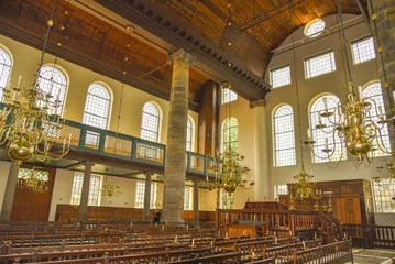 Foto auf Glas Amsterdam, Netherlands. August 2022. The interior of the Portuguese Synagogue in Amsterdam. © Bert