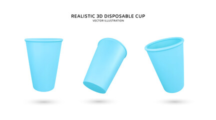 Realistic 3d disposal cup vector illustration