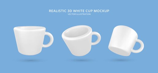 Realistic 3d coffee cup vector illustration