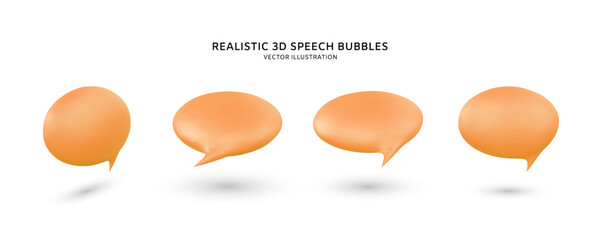 Realistic 3d speech bubbles vector illustration