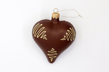 Christmas ball in the form of a chocolate heart