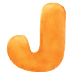Orange fluffy alphabet cute and funny for children illustration.