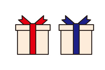 リボンとプレゼントボックス