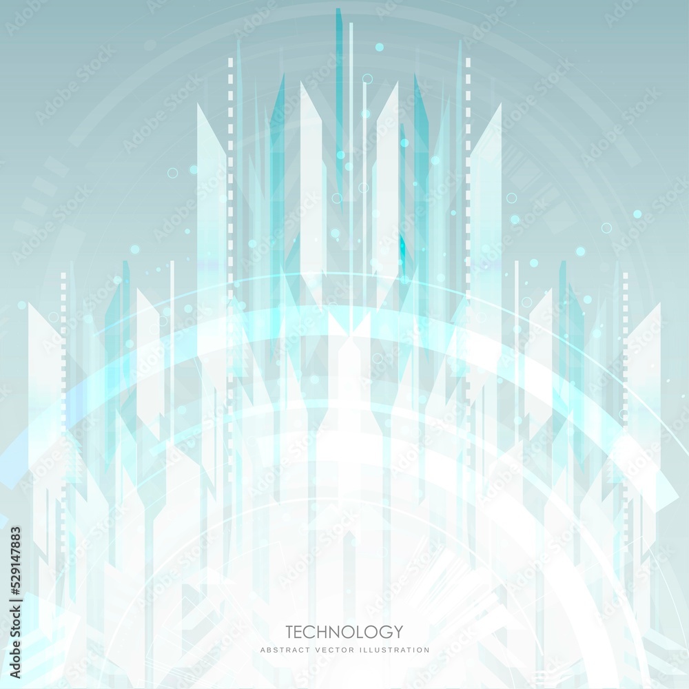 Aufkleber abstract technology background with various futuristic technological elements and glowing shapes . s