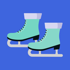 Fototapeta premium skates on a blue background