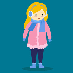 girl in coat and gloves