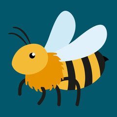 big bumblebee on a blue background