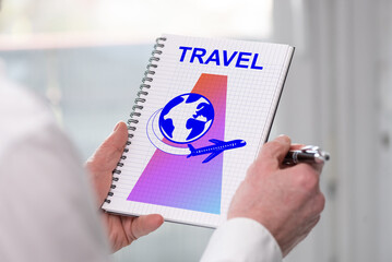 Travel concept on a notepad
