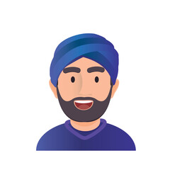 Emoji for men. Emoji-style face. vector illustration. Talking person of self-expression, an avatar for a video blog. Memoji stickers.
