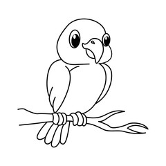 Cute bird cartoon illustration vector.