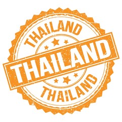 THAILAND text on orange round stamp sign