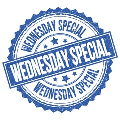 WEDNESDAY SPECIAL text on blue round stamp sign