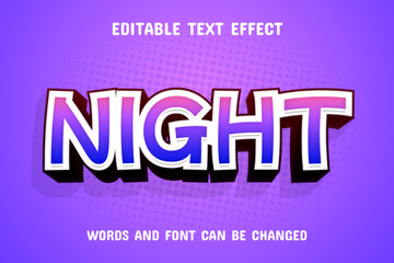 Night 3d text effect