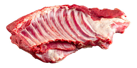 Isolated fresh raw mutton ribs meat part - obrazy, fototapety, plakaty