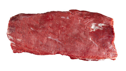 Isolated raw beef loin meat part
