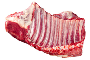 Isolated png fresh raw beef ribs meat part