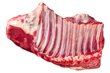 Isolated png fresh raw beef ribs meat part