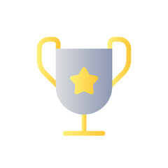 Trophy cup flat gradient two-color ui icon. Outstanding student award. Academic competition. Simple filled pictogram. GUI, UX design for mobile application. Vector isolated RGB illustration