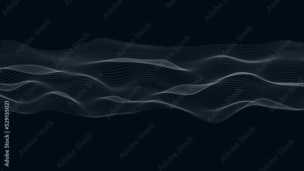 Poster digital wave background abstract title dark blue blurred animation of particle seamless.